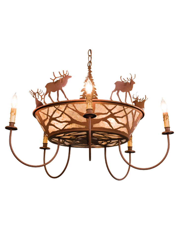 Meyda Tiffany Elk On The Loose 50040 Chandelier Light - Rust