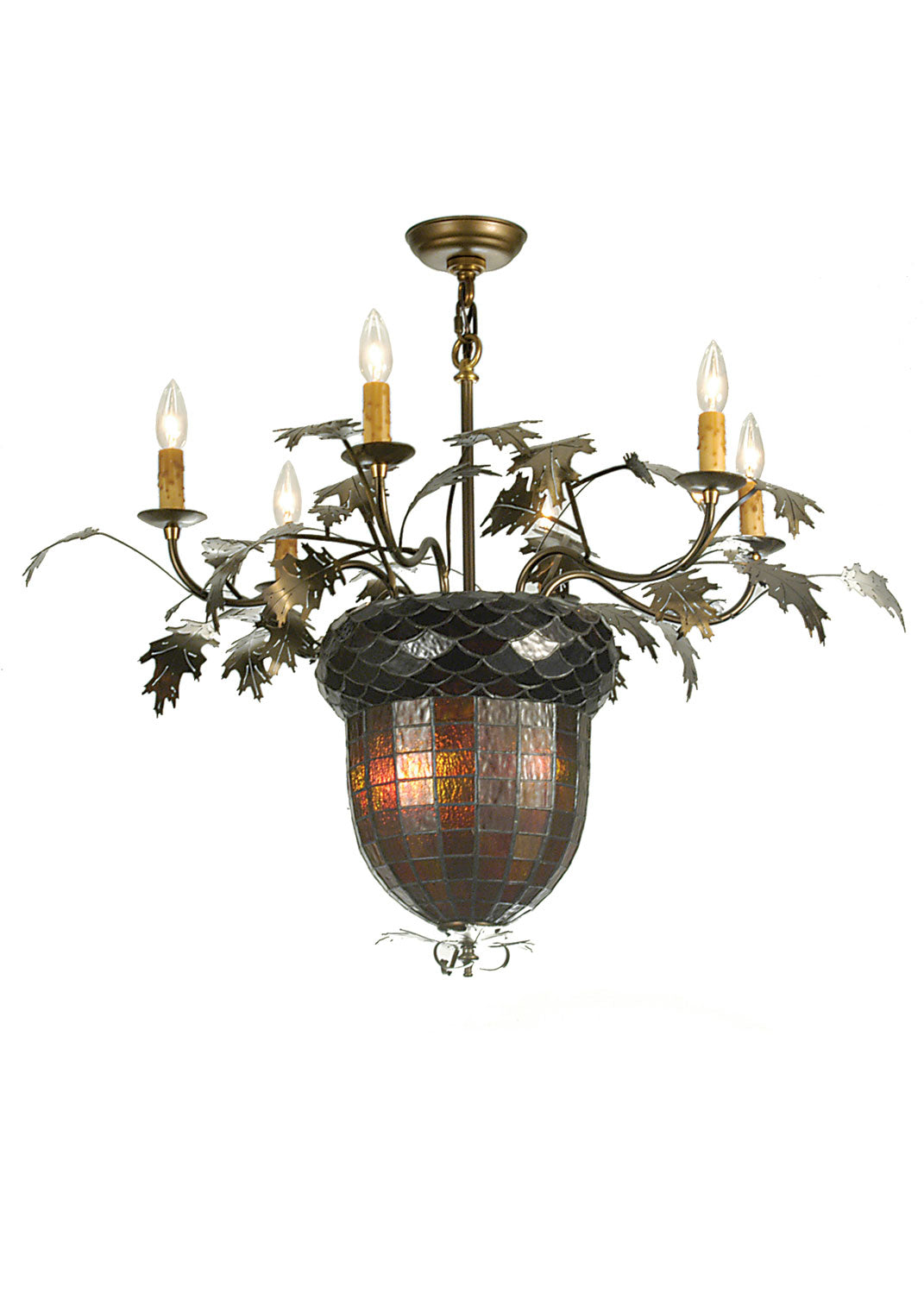 Meyda Tiffany Greenbriar Oak 50859 Chandelier Light - Antique Copper