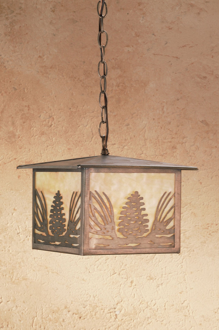 Meyda Tiffany Lighting 51002 Mountain Pine One Light Pendant Outdoor Copper/Antique/Verde