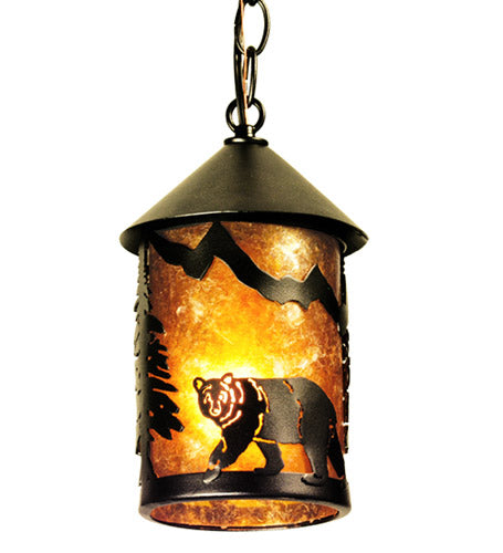 Meyda Tiffany Lighting 51061 Lone Bear One Light Mini Pendant Outdoor Black