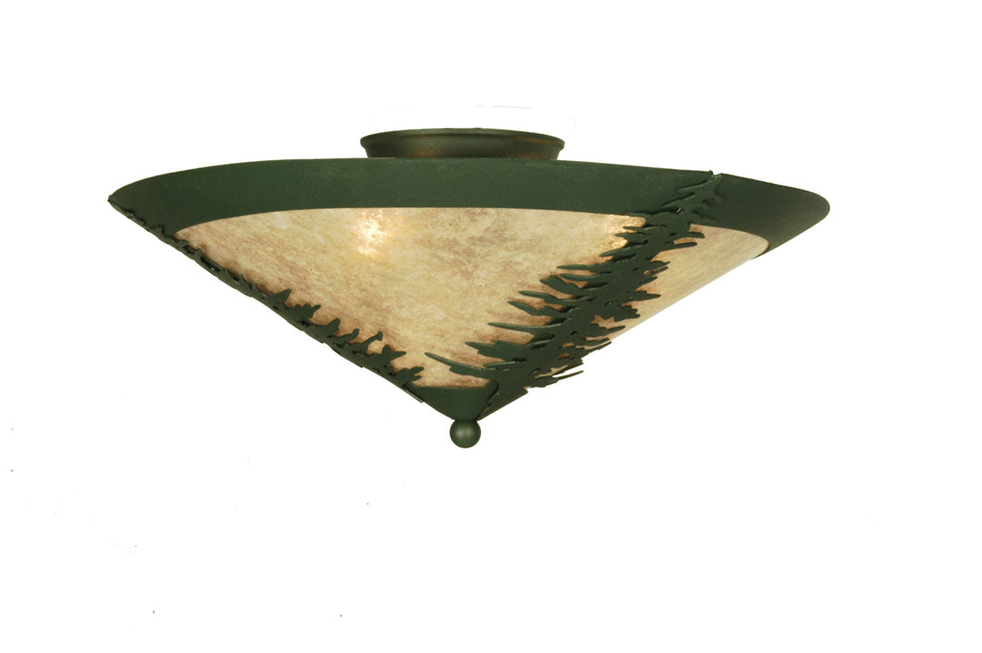 Meyda Tiffany Tamarack 51068 Ceiling Light - Forest Green/Silver Mica