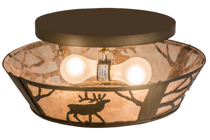 Meyda Tiffany Elk On The Loose 51495 Ceiling Light - Antique Copper