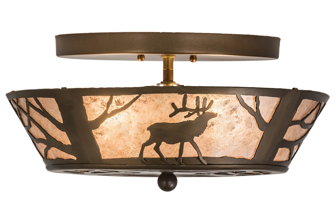 Meyda Tiffany Elk On The Loose 51495 Ceiling Light - Antique Copper