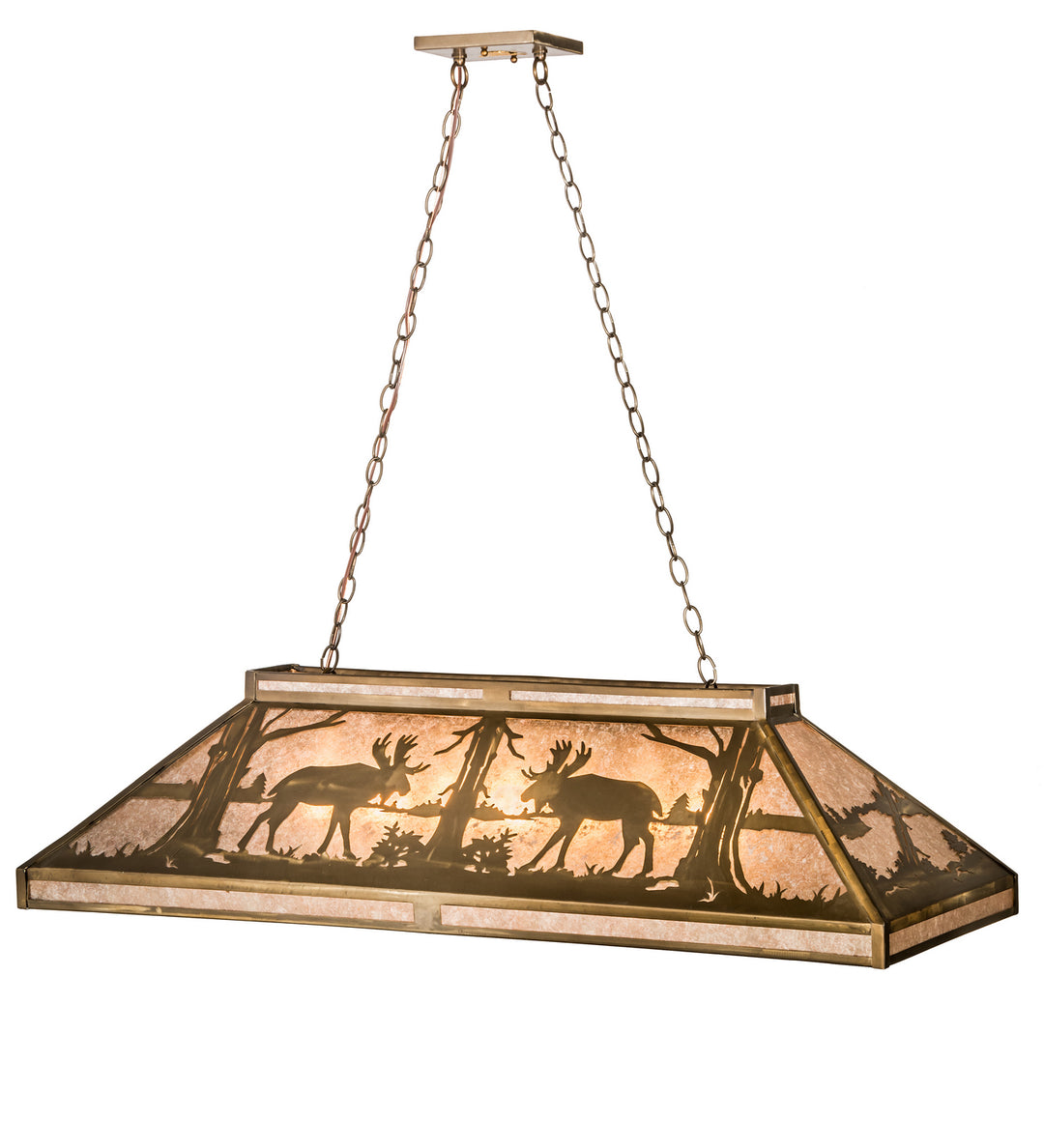 Meyda Tiffany Moose At Lake 65098 Pendant Light - Antique Copper