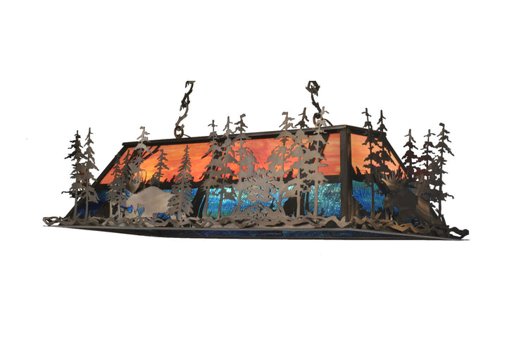 Meyda Tiffany Moose Through The Trees 66123 Pendant Light - Rust