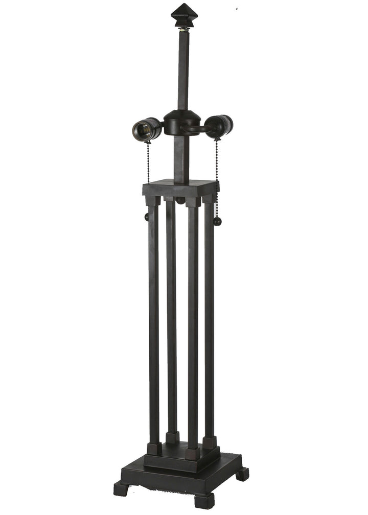 Meyda Tiffany Lighting 66138 Mission Two Light Table Base Utility Light Black