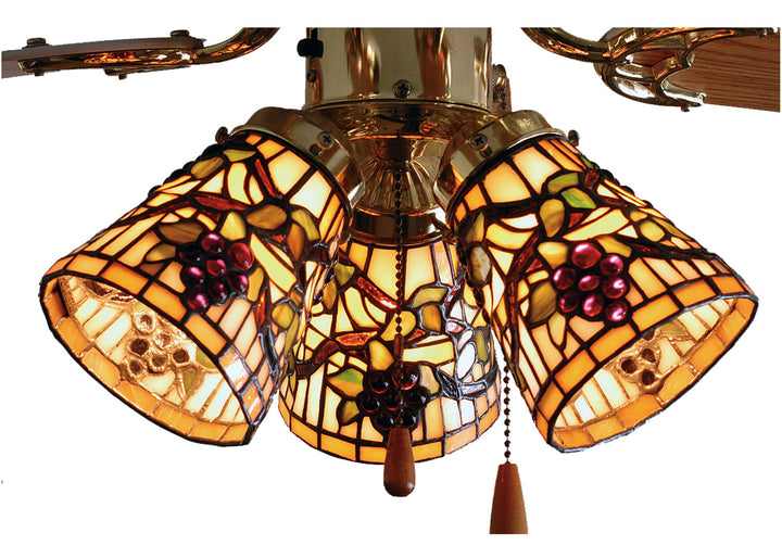 Meyda Tiffany Lighting 67013 Jeweled Grape Fan Light Shade Ceiling Fan Bronze / Dark