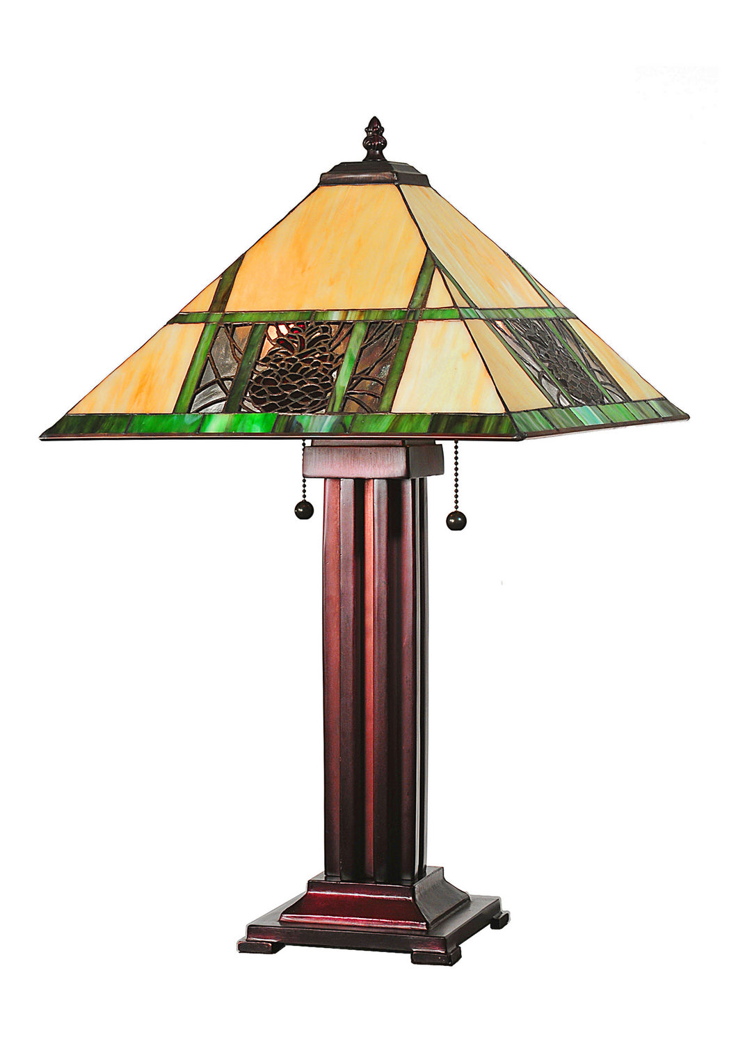 Meyda Tiffany Lighting 67851 Pinecone Ridge Two Light Table Lamp Lamp Bronze / Dark