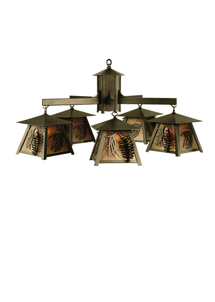 Meyda Tiffany Scotch Pine 67994 Chandelier Light - Pewter