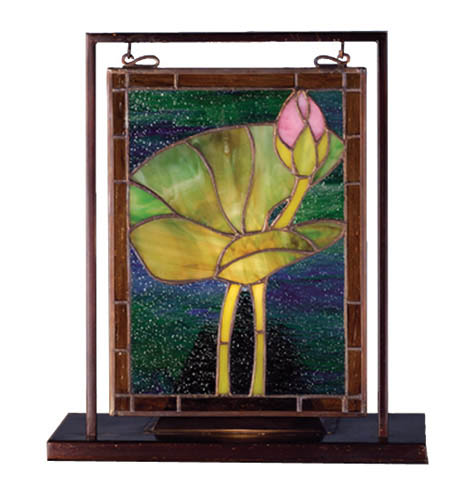 Meyda Tiffany Lighting 68353 Tiffany Pond Lily Mini Tabletop Window Mirror Bronze / Dark