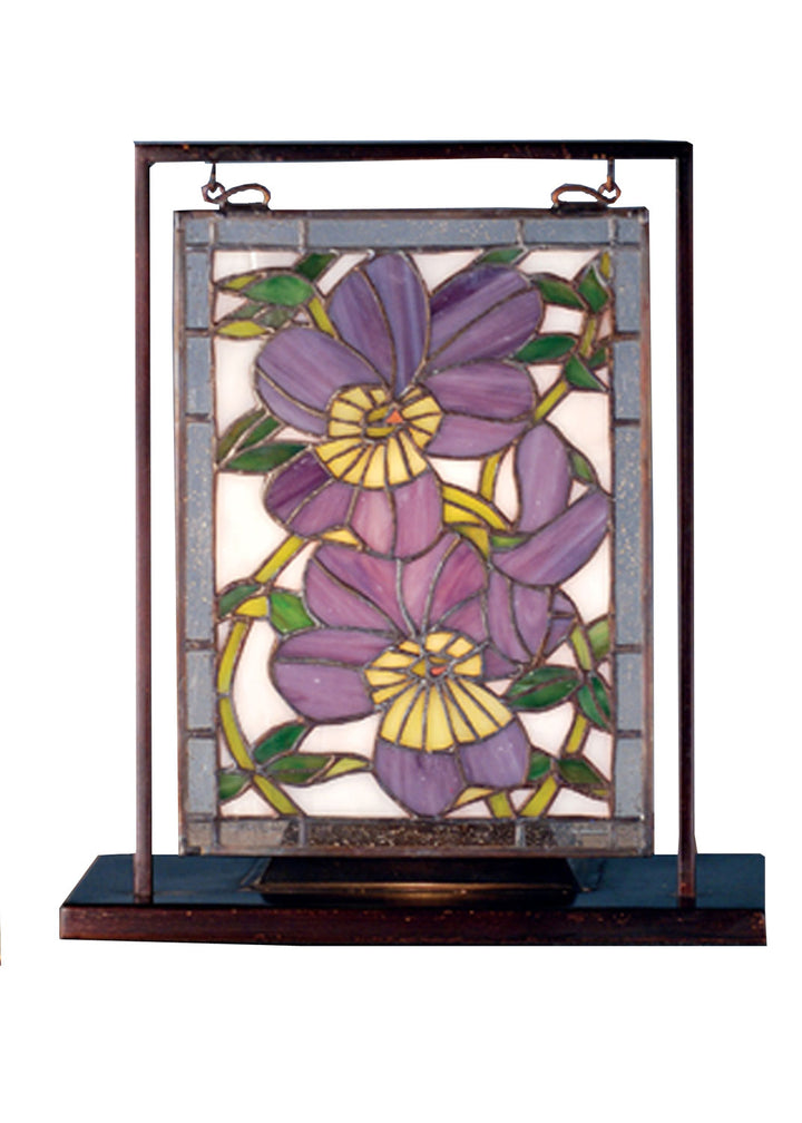 Meyda Tiffany Lighting 68409 Pansies Mini Tabletop Window Mirror Bronze / Dark