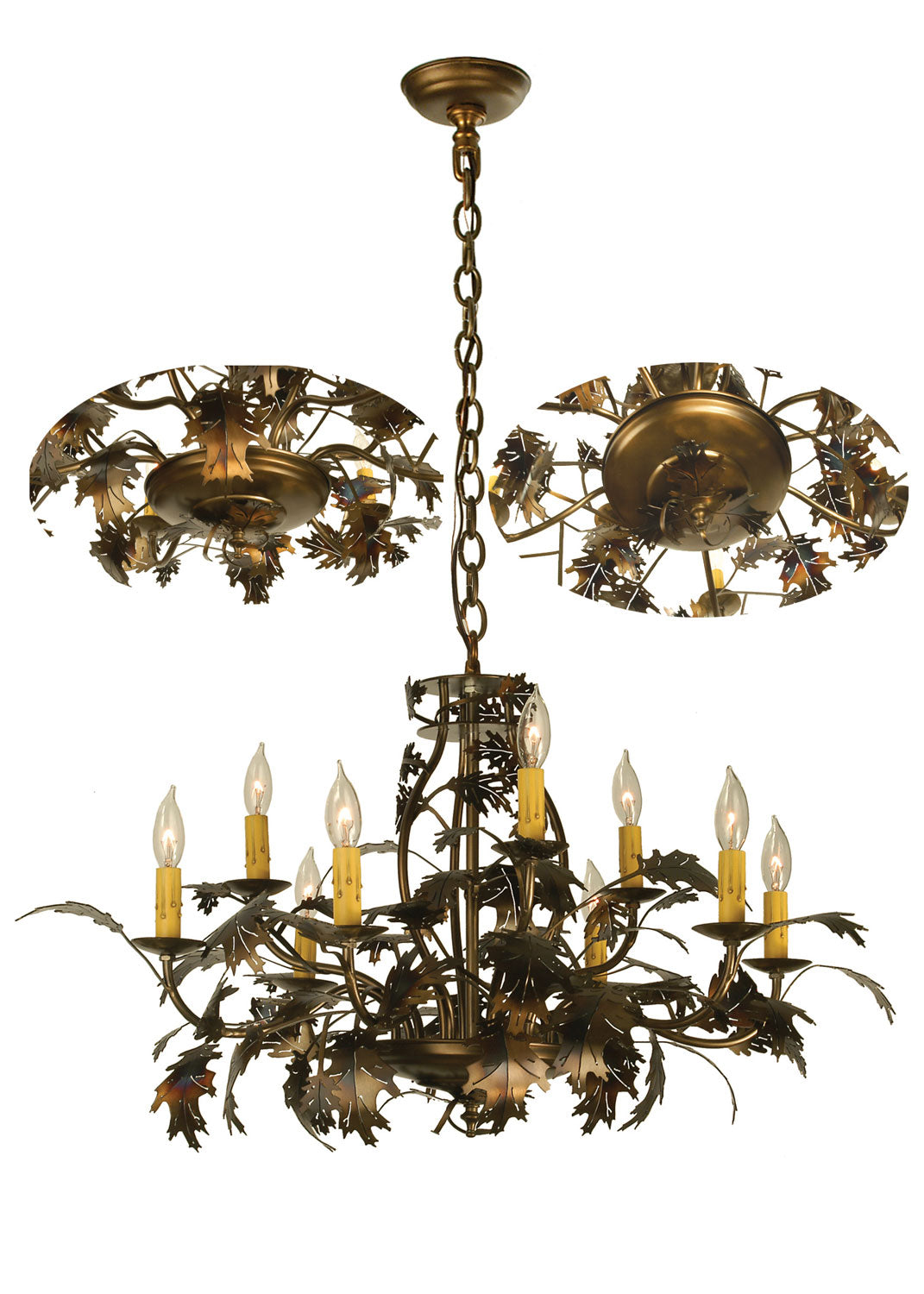 Meyda Tiffany Oak Leaf 70624 Chandelier Light - Antique Copper