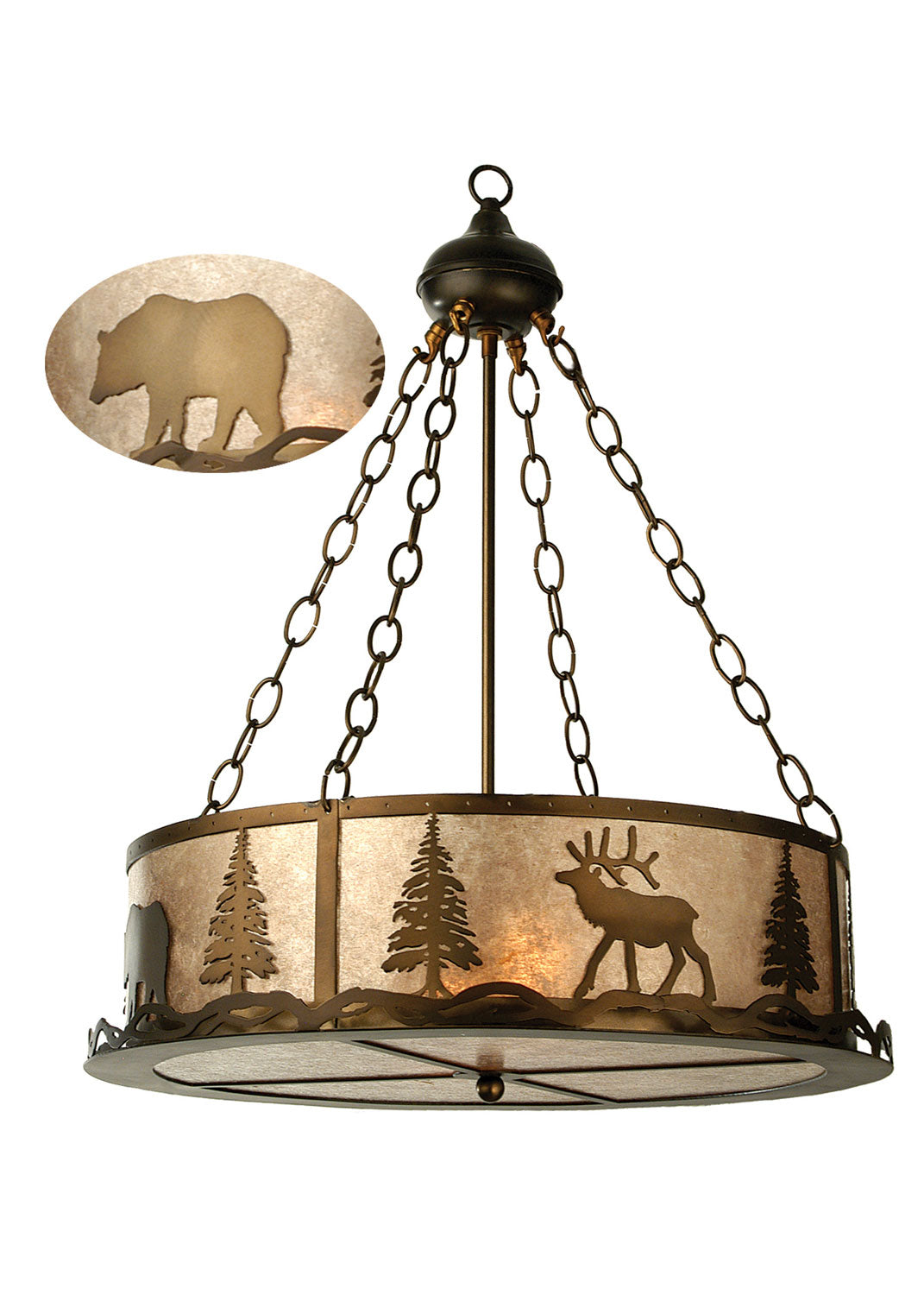 Meyda Tiffany Wildlife At Dusk 70718 Pendant Light - Antique Copper