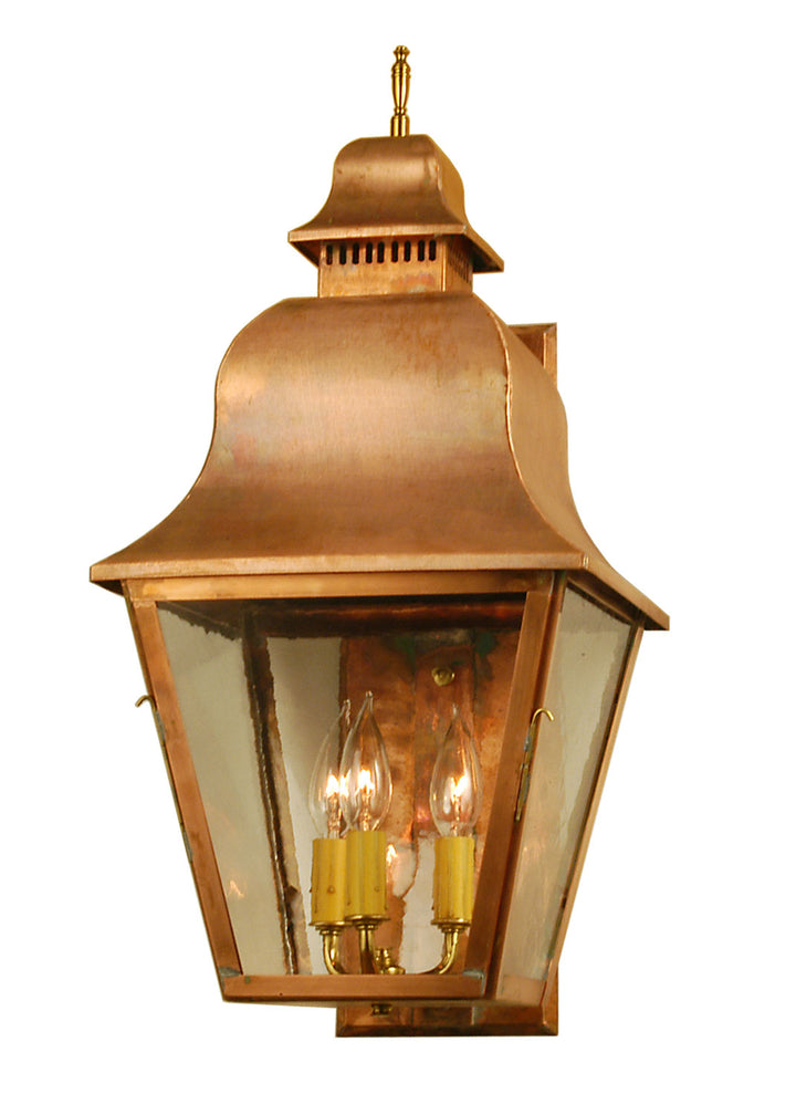 Meyda Tiffany Lighting 71569 Revere Three Light Wall Sconce Outdoor Copper/Antique/Verde