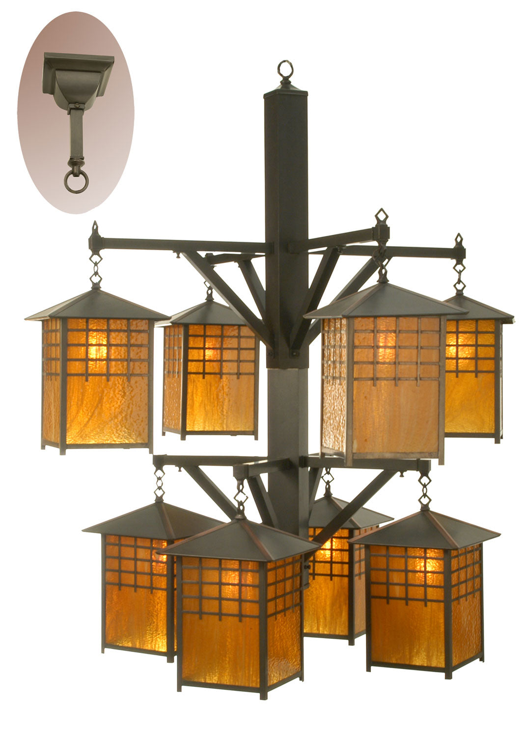 Meyda Tiffany Castille 72076 Chandelier Light - Craftsman Brown