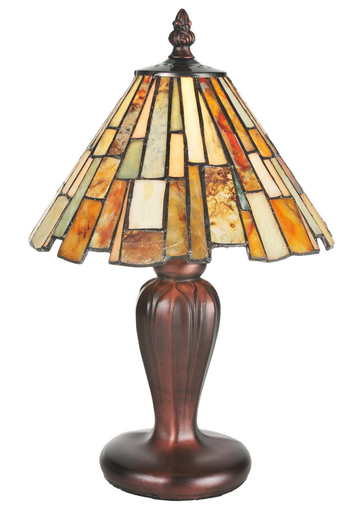 Meyda Tiffany Lighting 72580 Delta One Light Mini Lamp Lamp Bronze / Dark