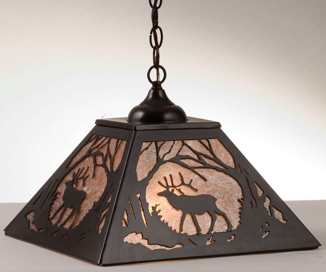 Meyda Tiffany Elk At Dawn 73915 Pendant Light - Timeless Bronze