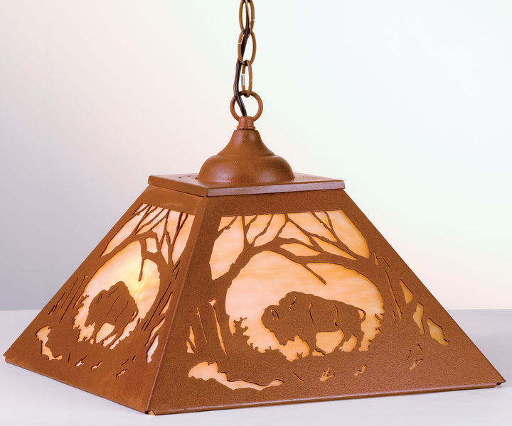 Meyda Tiffany Buffalo At Dawn 73995 Pendant Light - Earth