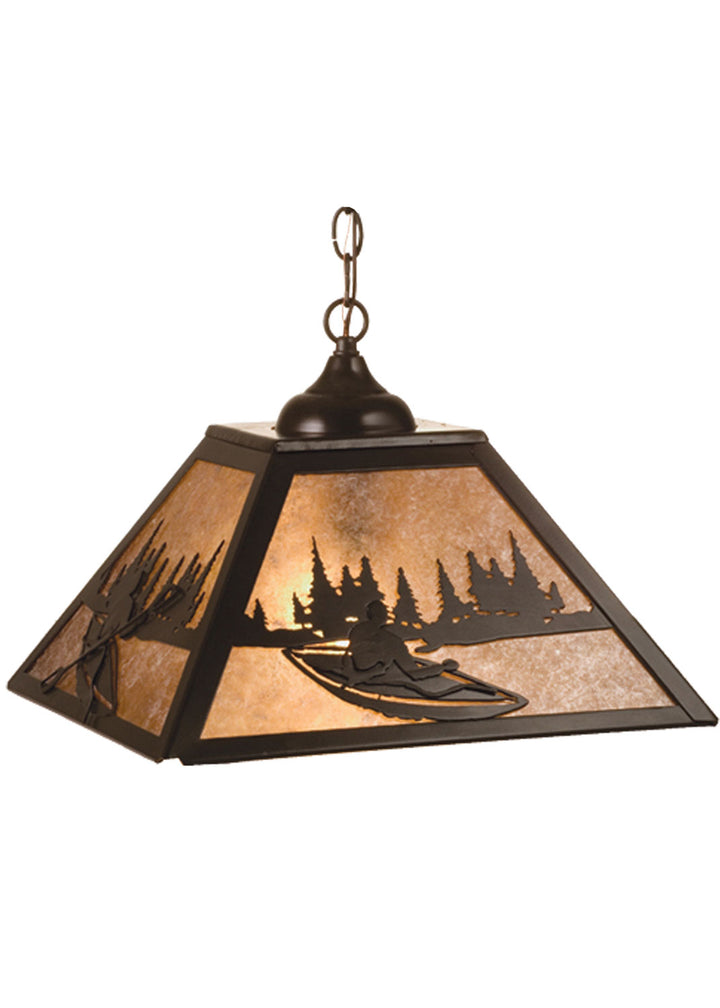 Meyda Tiffany Kayak On Lake 74156 Pendant Light - Timeless Bronze/Silver Mica