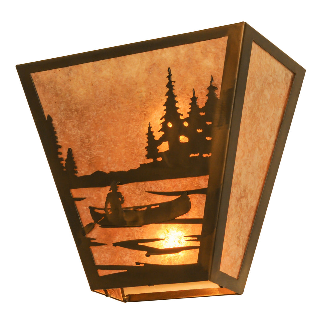 Meyda Tiffany Canoe At Lake 81075 Wall Light - Antique Copper