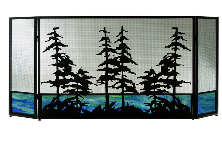 Meyda Tiffany Lighting 81106 Tall Pines Fireplace Screen Home Decor Black