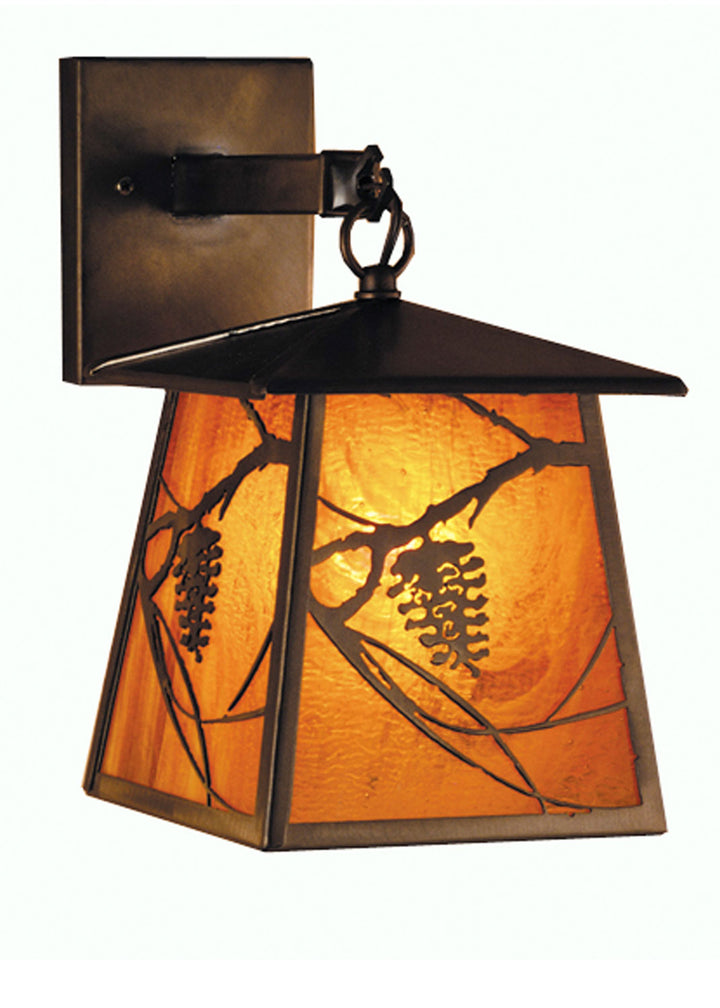 Meyda Tiffany Lighting 81344 Whispering Pines One Light Wall Sconce Outdoor Copper/Antique/Verde