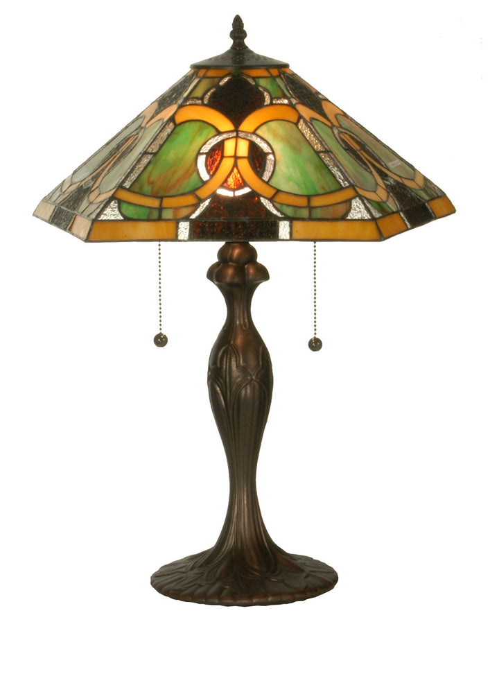 Meyda Tiffany Lighting 81458 Moroccan Two Light Table Lamp Lamp Bronze / Dark