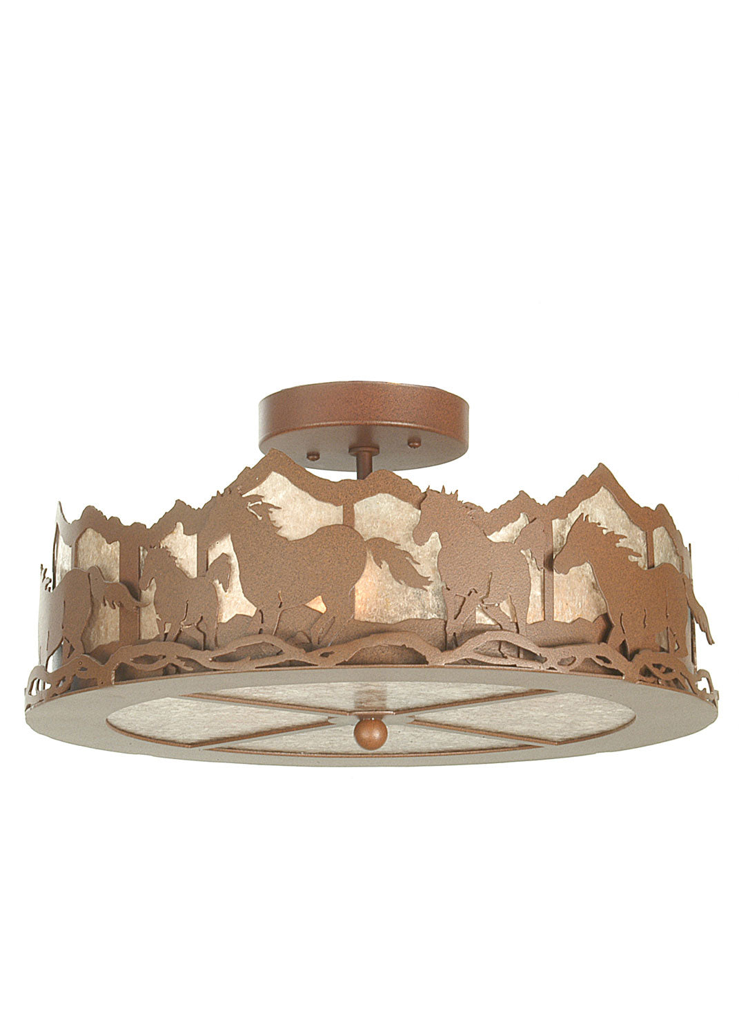 Meyda Tiffany Running Horses 81503 Ceiling Light - Rust