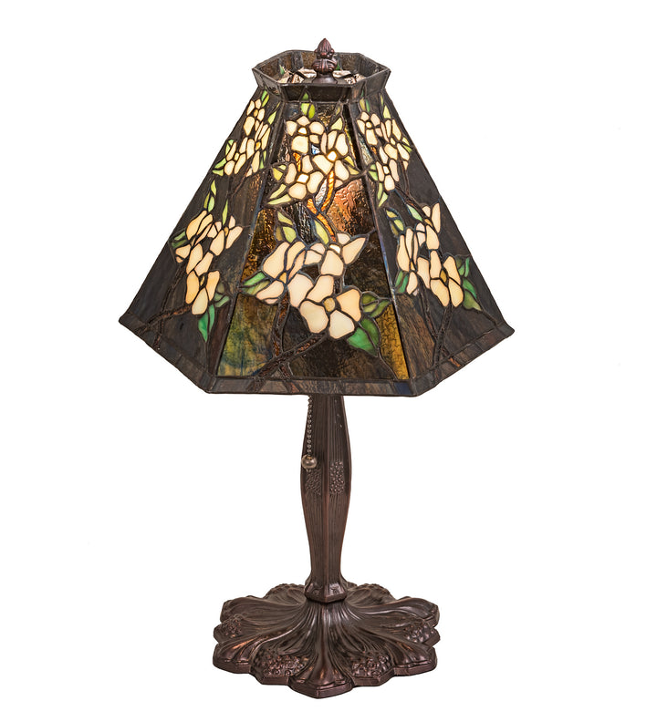 Meyda Tiffany Lighting 81619 Oriental Peony One Light Accent Lamp Lamp Bronze / Dark