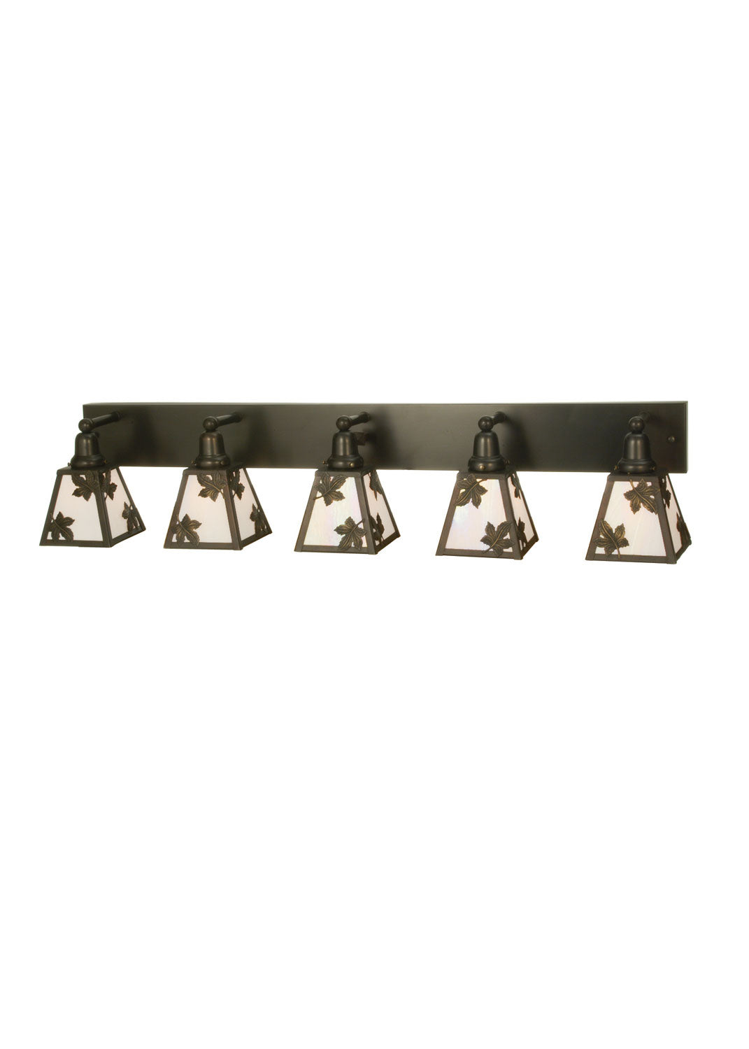 Meyda Tiffany Maple Leaf 81627 Bath Vanity Light 10 in. wide - Craftsman Brown