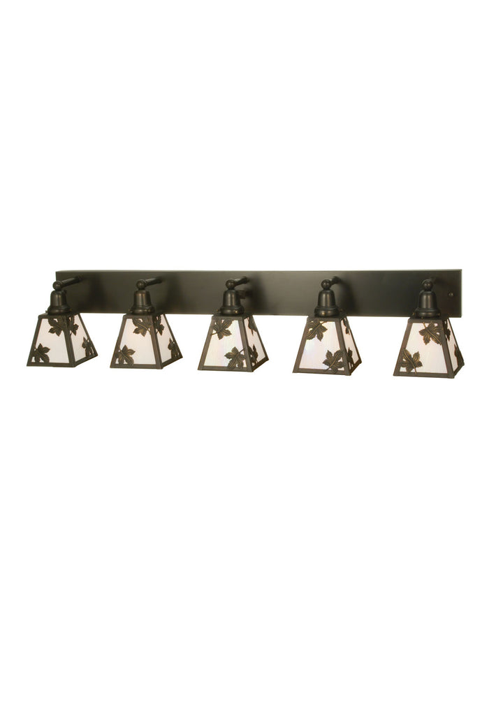 Meyda Tiffany Maple Leaf 81627 Bath Vanity Light 10 in. wide - Craftsman Brown