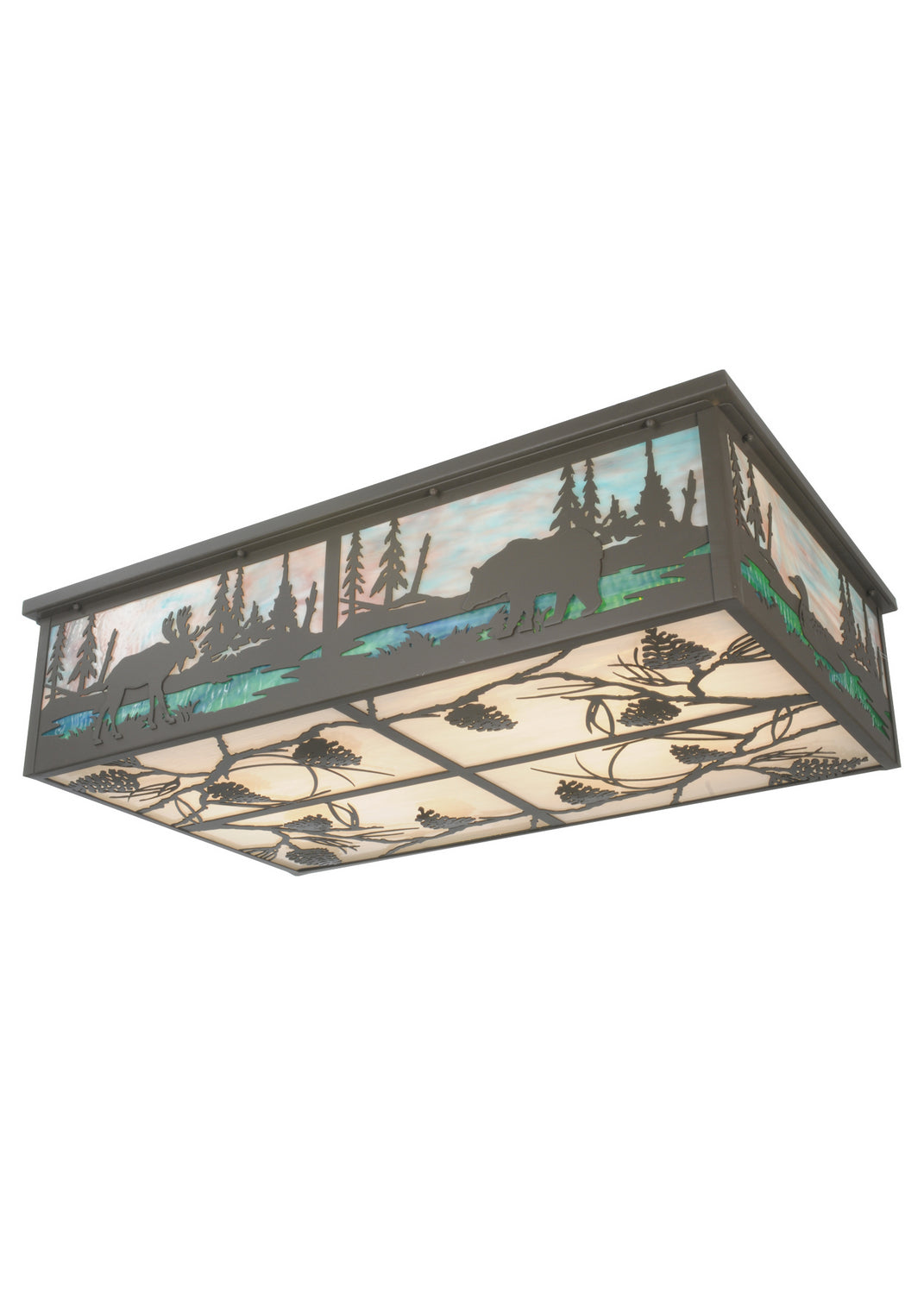 Meyda Tiffany Wildlife At Pine Lake 81815 Ceiling Light - Timeless Bronze