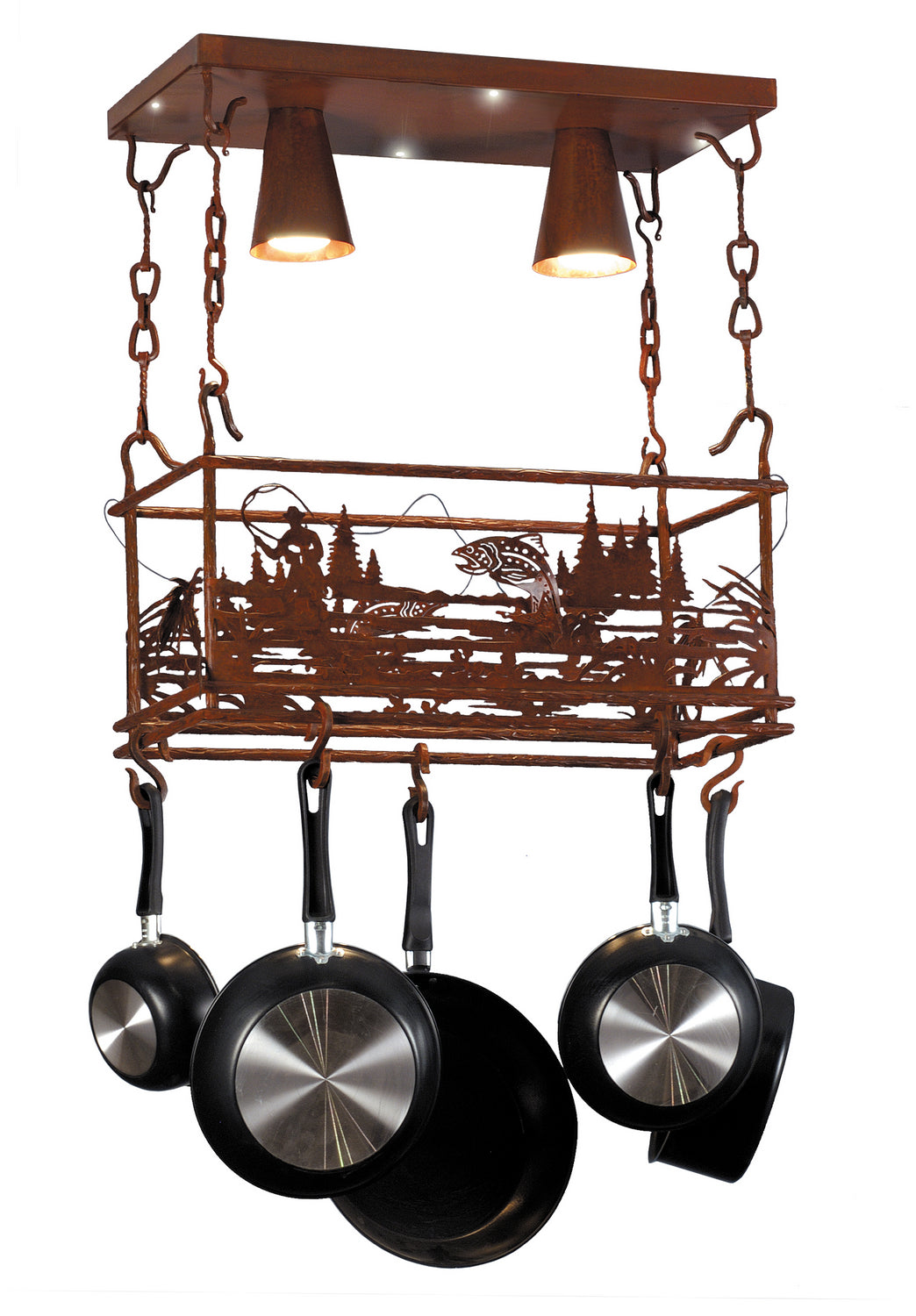 Meyda Tiffany Fly Fishing Creek 82884 Pendant Light - Rust