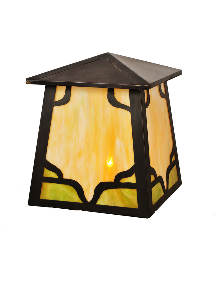 Meyda Tiffany Lighting 98049 Kirkpatrick One Light Pier Mount Outdoor Bronze / Dark