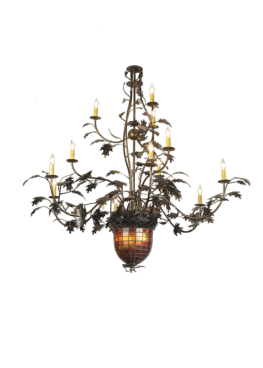 Meyda Tiffany Greenbriar Oak 98524 Chandelier Light - Antique Copper