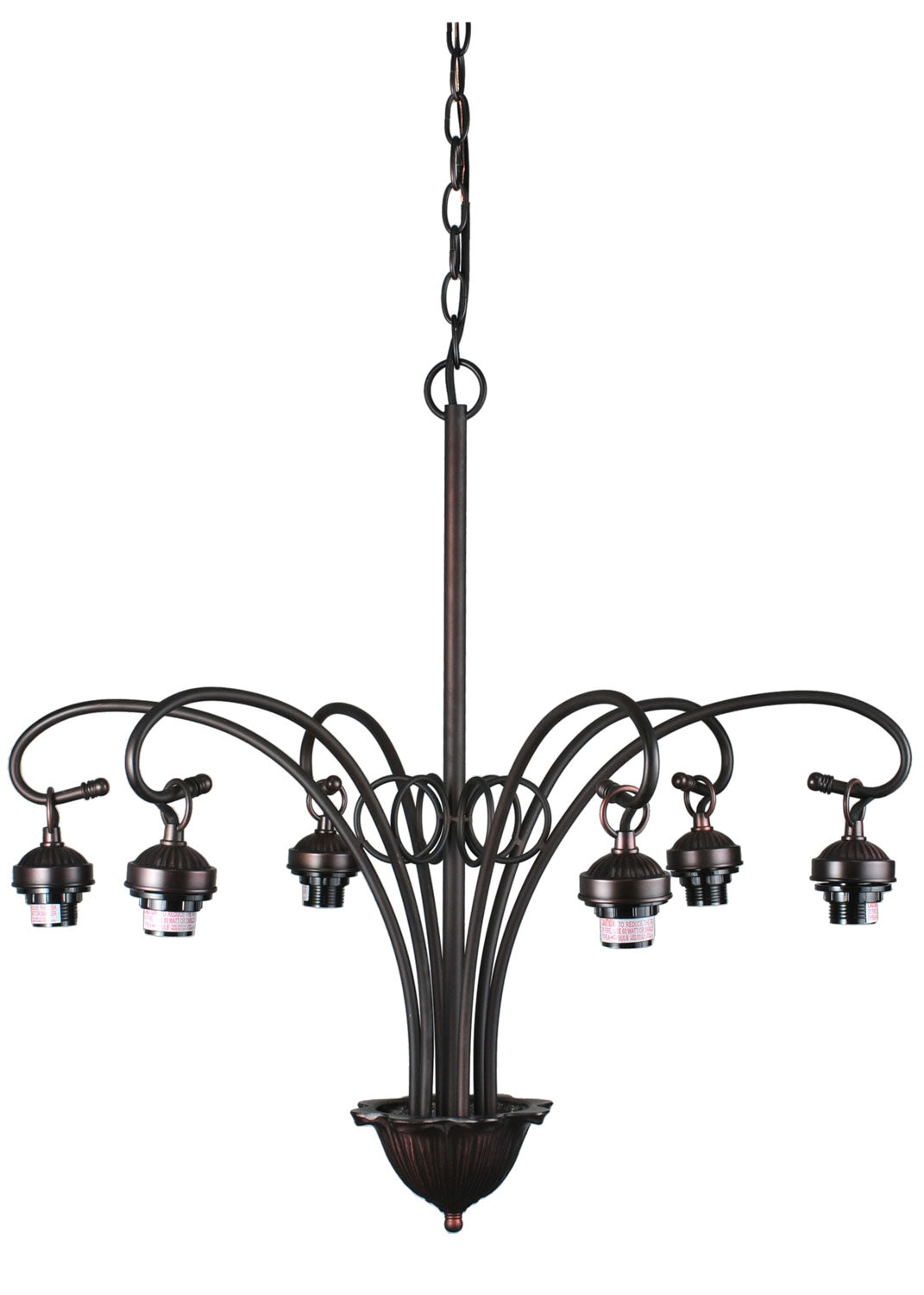 Meyda Tiffany Lighting 98631 Victorian Six Light Chandelier Hardware Utility Light Bronze / Dark