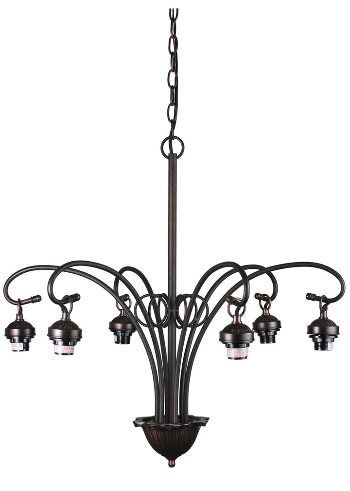 Meyda Tiffany Lighting 98631 Victorian Six Light Chandelier Hardware Utility Light Bronze / Dark