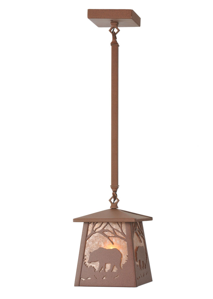 Meyda Tiffany Lighting 98769 Bear At Dawn One Light Mini Pendant Outdoor Bronze / Dark