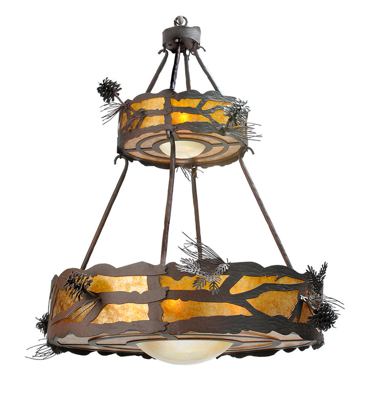 Meyda Tiffany Woodland Pine 98873 Pendant Light - Rust, Wrought Iron