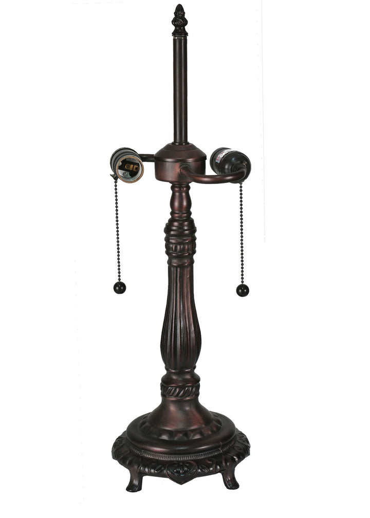 Meyda Tiffany Lighting 98881 Footed Base Two Light Table Base Hardware Utility Light Bronze / Dark