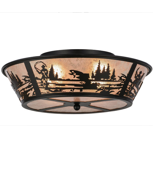 Meyda Tiffany Fly Fishing Creek 26222 Ceiling Light - Black/Silver Mica