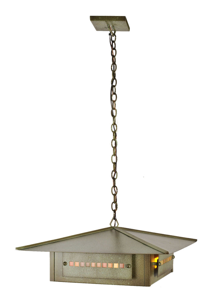 Meyda Tiffany Lighting 98995 Moss Creek Four Light Pendant Outdoor Copper/Antique/Verde