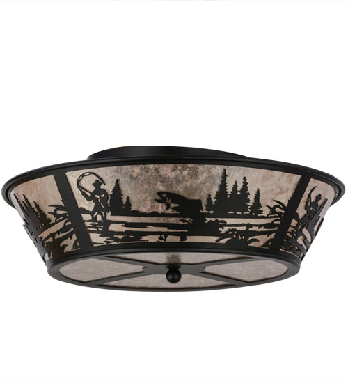 Meyda Tiffany Fly Fishing Creek 26222 Ceiling Light - Black/Silver Mica