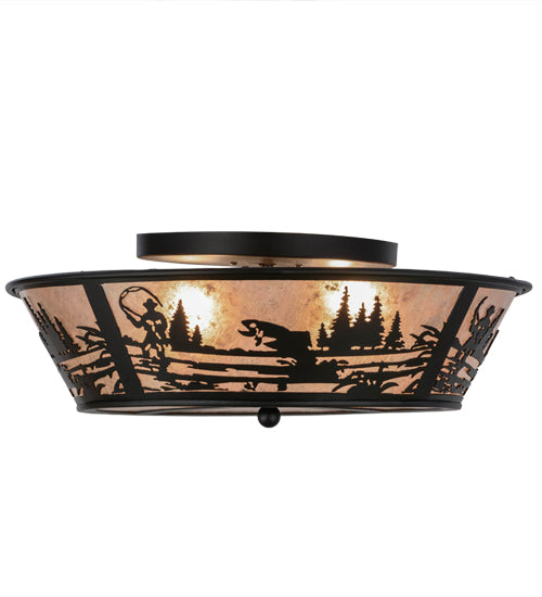 Meyda Tiffany Fly Fishing Creek 26222 Ceiling Light - Black/Silver Mica