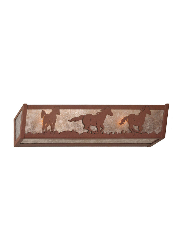 Meyda Tiffany Running Horses 99070 Bath Vanity Light 24 in. wide - Rust