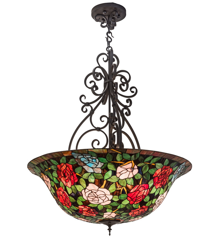 Meyda Tiffany Tiffany Rosebush 99163 Pendant Light - Hand Wrought Iron