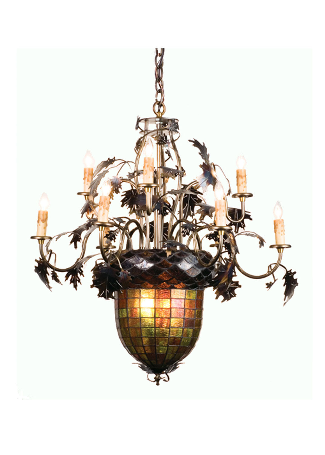 Meyda Tiffany Greenbriar Oak 99238 Chandelier Light - Antique Copper,Burnished