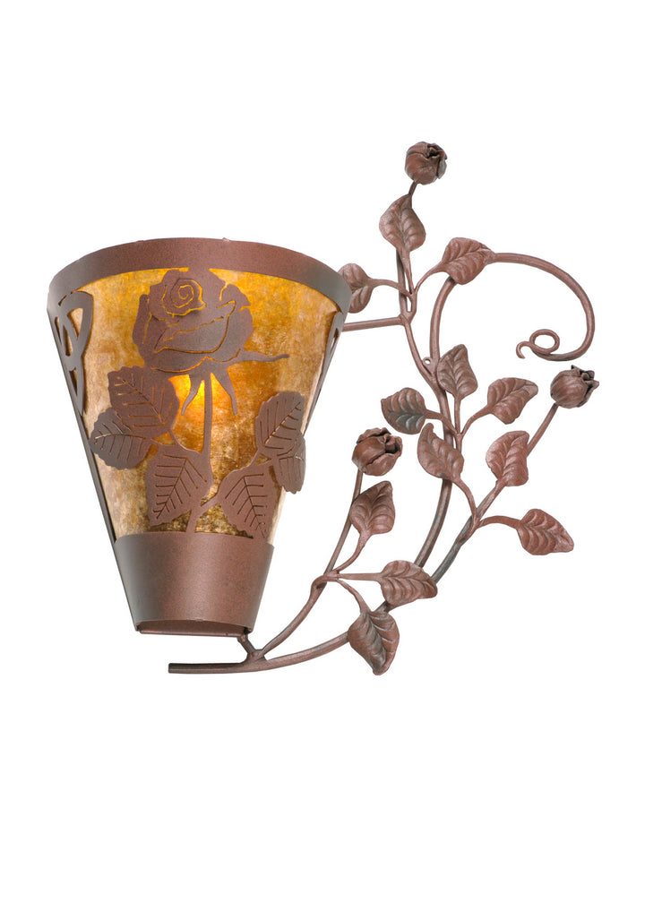 Meyda Tiffany Roses & Leaves 99452 Wall Light - Rust,Wrought Iron