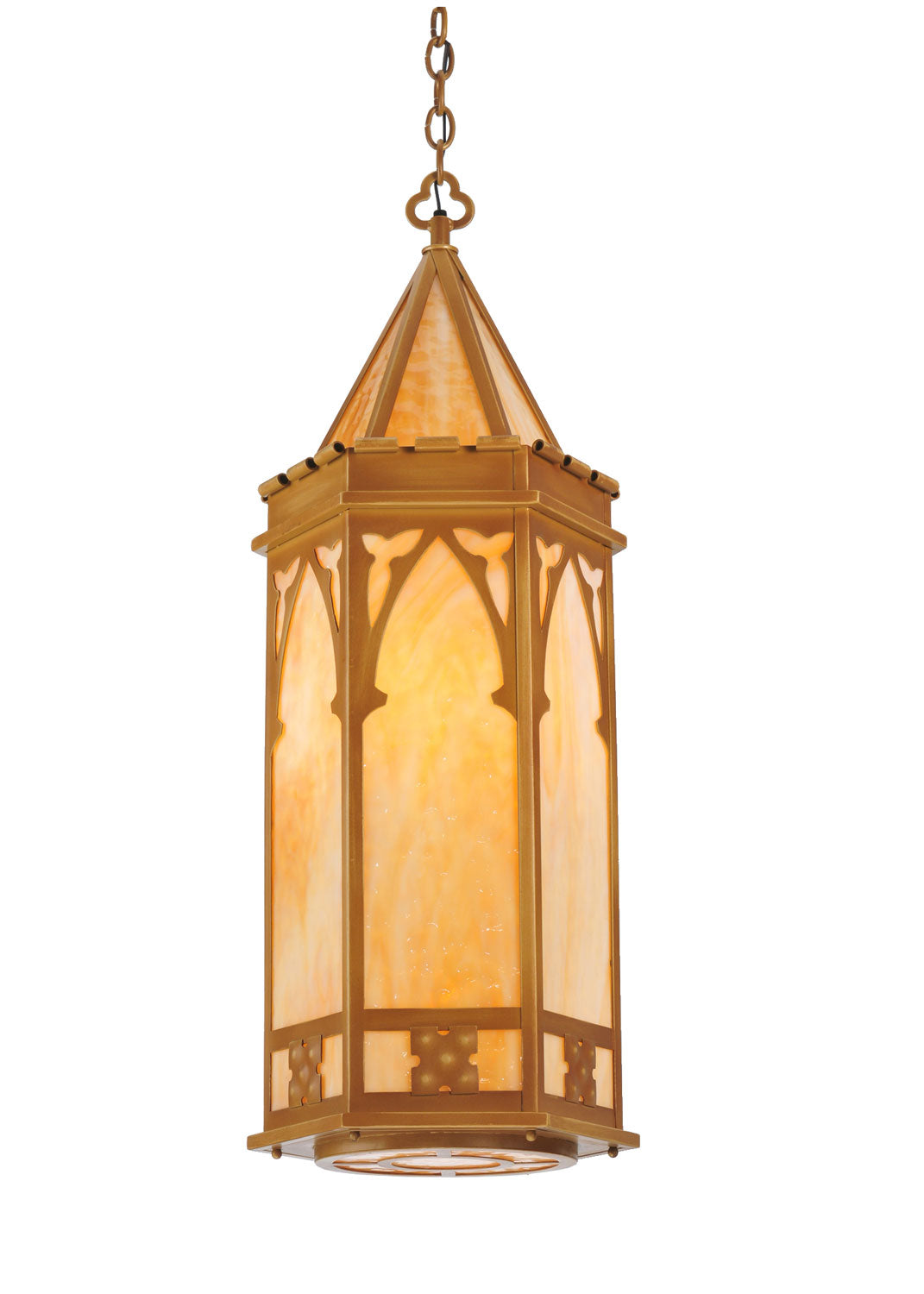 Meyda Tiffany Lighting 99690 Church Four Light Pendant Decor Gold, Champ, Gld Leaf