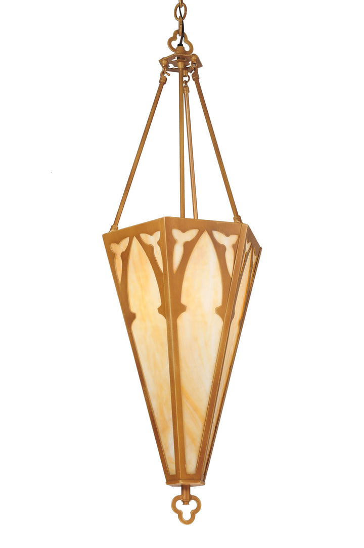 Meyda Tiffany Lighting 99726 Church One Light Inverted Pendant Decor Gold, Champ, Gld Leaf